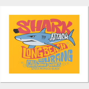 california shark attack Posters and Art